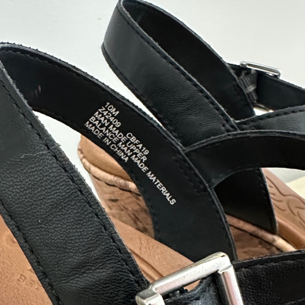 Born Concept Black Floral T-Strap Wedges - Picture 2 of 9